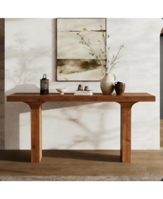 Solid Wood Console Table, 59" Long Rectangular Sofa Table Behind The Couch, Farmhouse Entryway Table