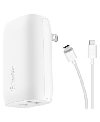 BoostCharge Dual Port USB-A and USB-C PD 37W Wall Charger with PPS