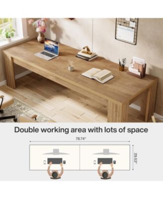 78.7-Inch Extra Long Computer Desk, Two Person Desk, Double Gaming Desk for 2 People, Workstaion