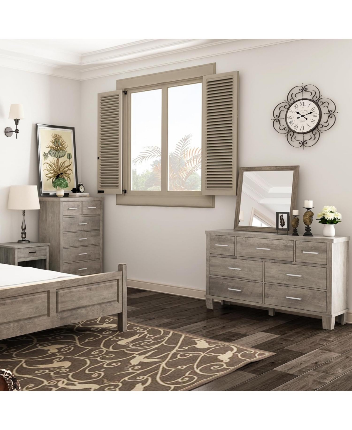 gaomon Dresser for Bedroom with 6 Drawers, 45'' Tall White Chests of Drawers Storage, Wooden Closet, Bedroom, Living Room