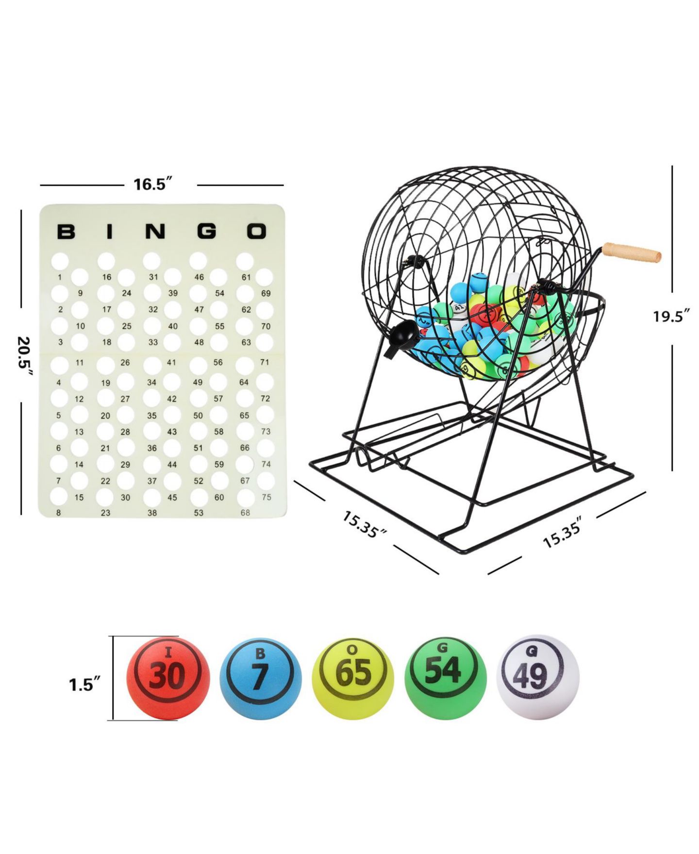 Детская настольная игра GSE Games & Sports Expert Jumbo Bingo Cage Board Game, 75 Bingo Balls, от 15 лет, цвет: Чёрный — фото 4