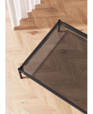 Large Mesh Pet Cooling Bed, Black Breathable Dog or Cat Cushion for Indoor Use