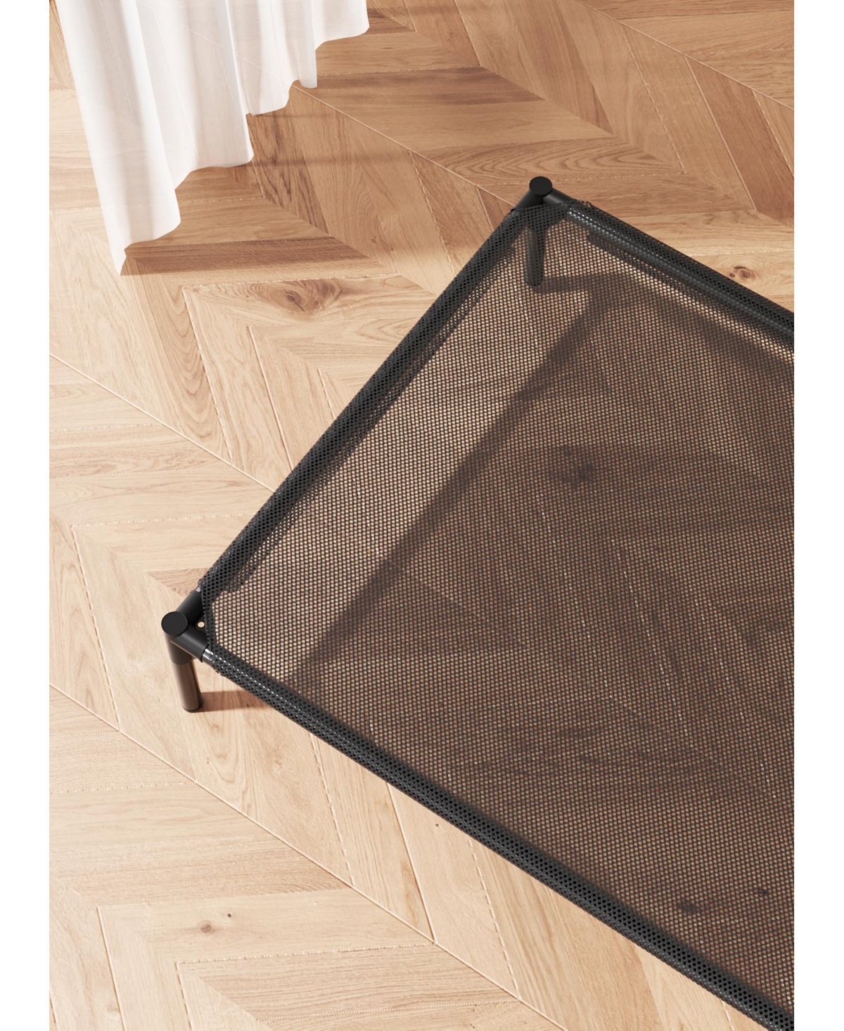 Aostirmotor Large Mesh Pet Cooling Bed, Black Breathable Dog or Cat Cushion for Indoor Use