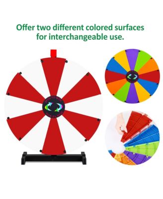 WinSpin 24" Pop Up Display Tabletop Prize Wheel Red & White Trade Show Display Spinning Wheel 12 Slots for Outdoor Booths Exhibition Events