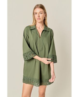 Women's Crochet Accent Mini Dress