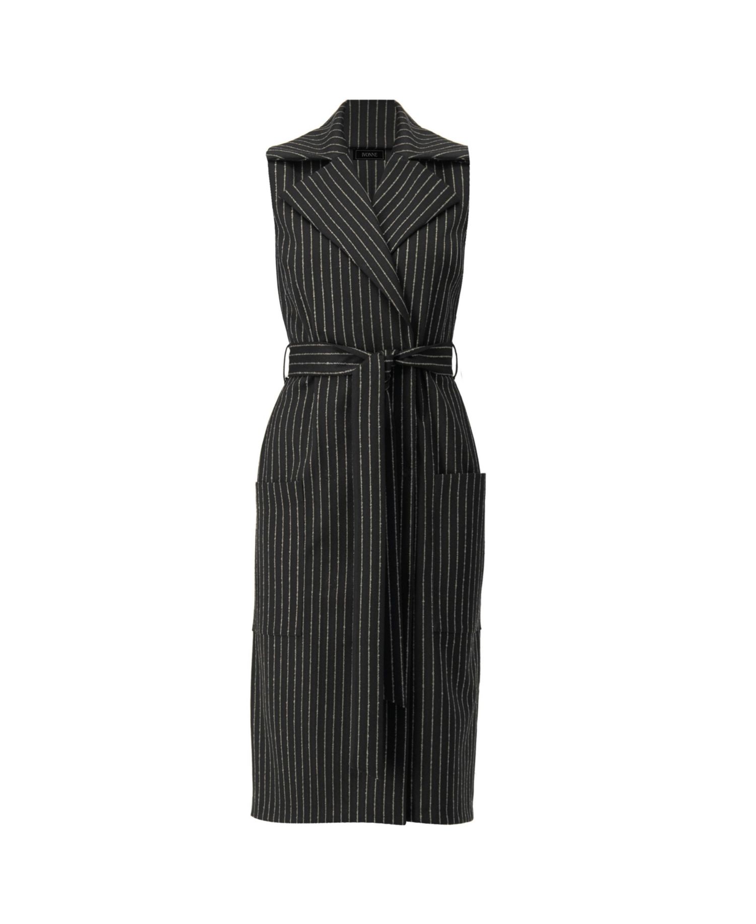 Women's Double-Breasted Striped Midi Dress