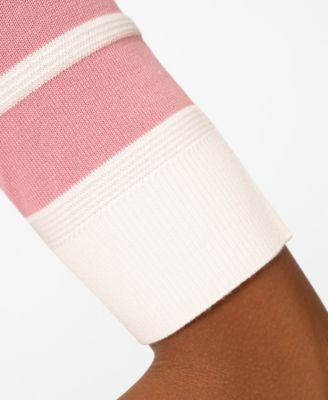 Petite Textured Stripe V-Neck Sweater