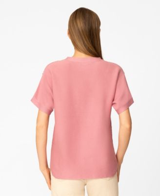 Women's Vertical Rib Sweater Knit T-Shirt