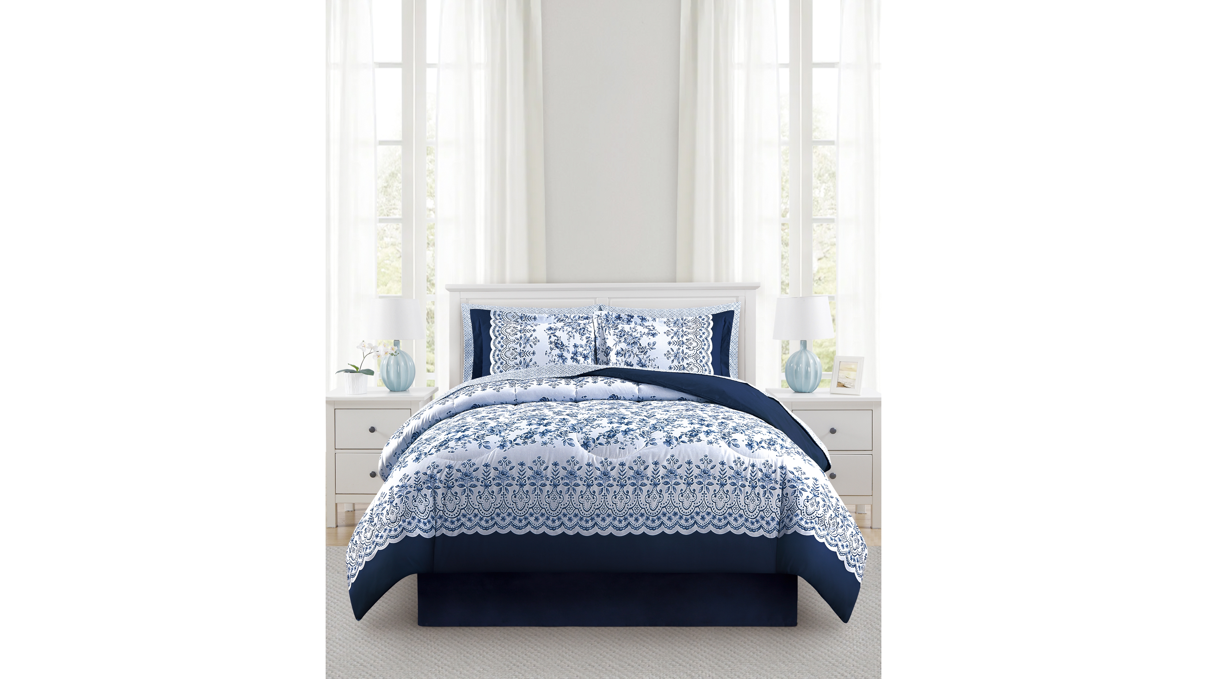 Enchante Accessories 8-Pc. Reversible Printed Microfiber Comforter Sets