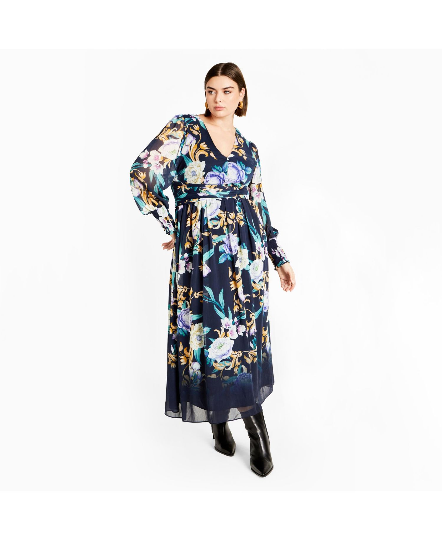 Women's Plus Size Selena Print Maxi Dress