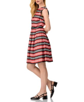 Women's Sleeveless Striped Fit & Flare Dress