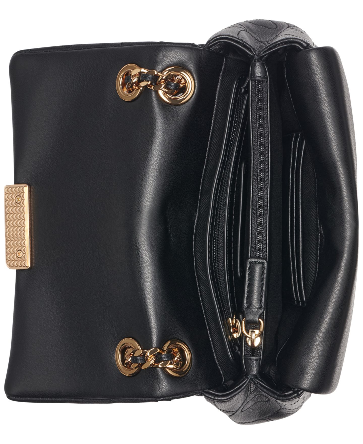 Женская сумка KARL LAGERFELD PARIS Lafayette Small Crossbody, цвет: Чёрный / Золотой — фото 4