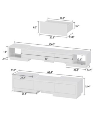 Extendable Media Console 65.4'' - 106.3'' W,TV Stand