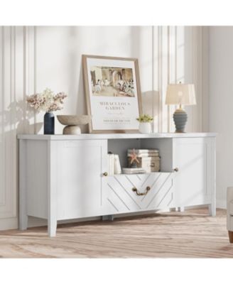 TV Stands for Living Room, White Entertainment Center with Led Lights, Television Stands for 65 in Tv