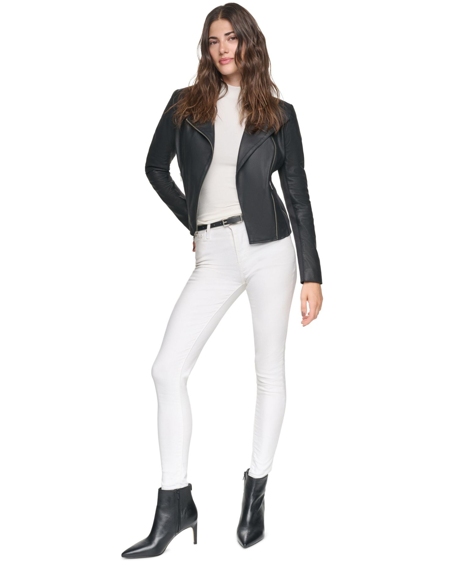 Women's Felix Fitted Leather Moto Jacket