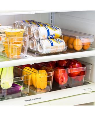 8-Piece Clear Open Bin Containers Set - Organize Fridge & Pantry Essentials