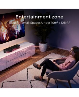 2.1ch Compact Sound Bar for TV, 3-Inch Built-in Subwoofer, App Control, 120W Peak Power,  Bluetooth 5.4 TV Sound Bar, Poseidon M20