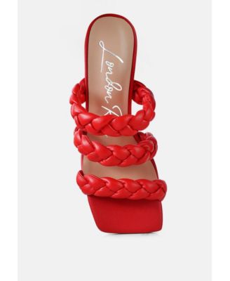 Womens High Bae Braided Strap Casual Heels Sandal