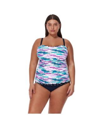 Women's Canva Shirred Underwire Tankini Top