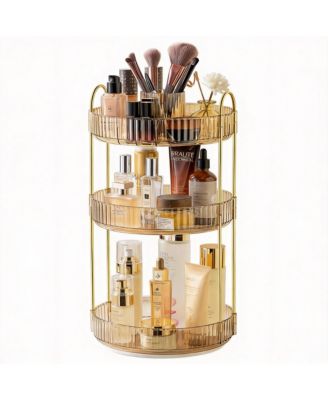 360&deg; Rotating Makeup Organizer - 3 Tier, Large Capacity, Easy Assembly, Durable ABS