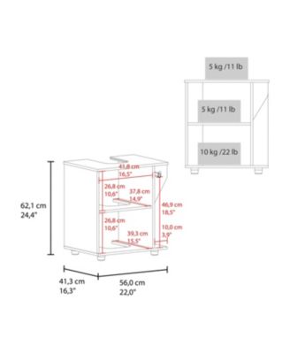 Gila Bend Under Sink Storage Cabinet, Compact Design, with Two Shelves for Organizing Bathroom Items