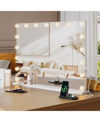 Vanity Mirror with Lights, Equipped with 17 Adjustable LED Lights, Featuring 3X Magnification, Smart Touch Controls with Three Adjustable Color
