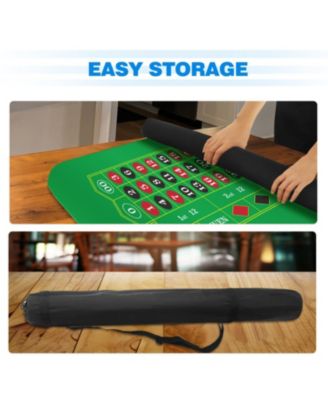 70" x 35" Casino Roulette Tabletop Layout Mat with Carrying Bag, Non-Slip Rubber Layout Mat
