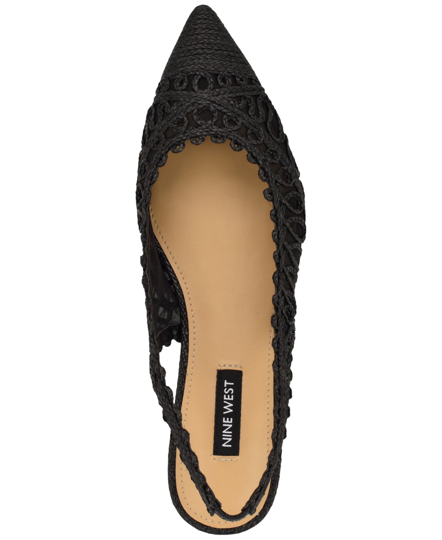 Женские балетки Nine West Jovias Pointed Toe Slingback Dress Flats, цвет: Чёрный — фото 4