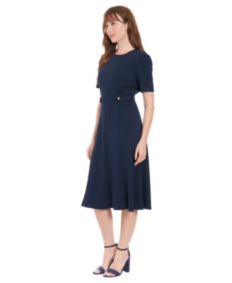 Women's Side Tab Crew Neck Dress