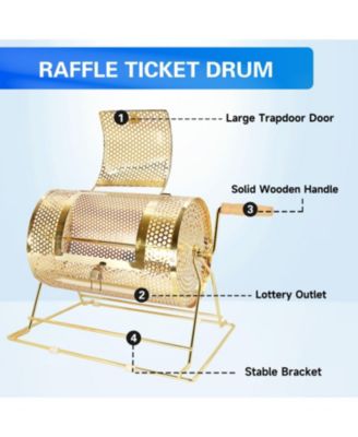 Raffle Drum,X-Large Brass Raffle Ticket Spinning Cage, Holds 15,000 Tickets or 500 Ping Pong Balls