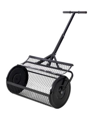 24 Inch Peat Moss Spreader Metal Mesh Compost Spreader T Shaped Handle for Lawn Garden Care Manure Seeding Planting