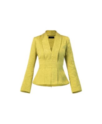 Women's Collarless Paisley Blazer with Back Zipper