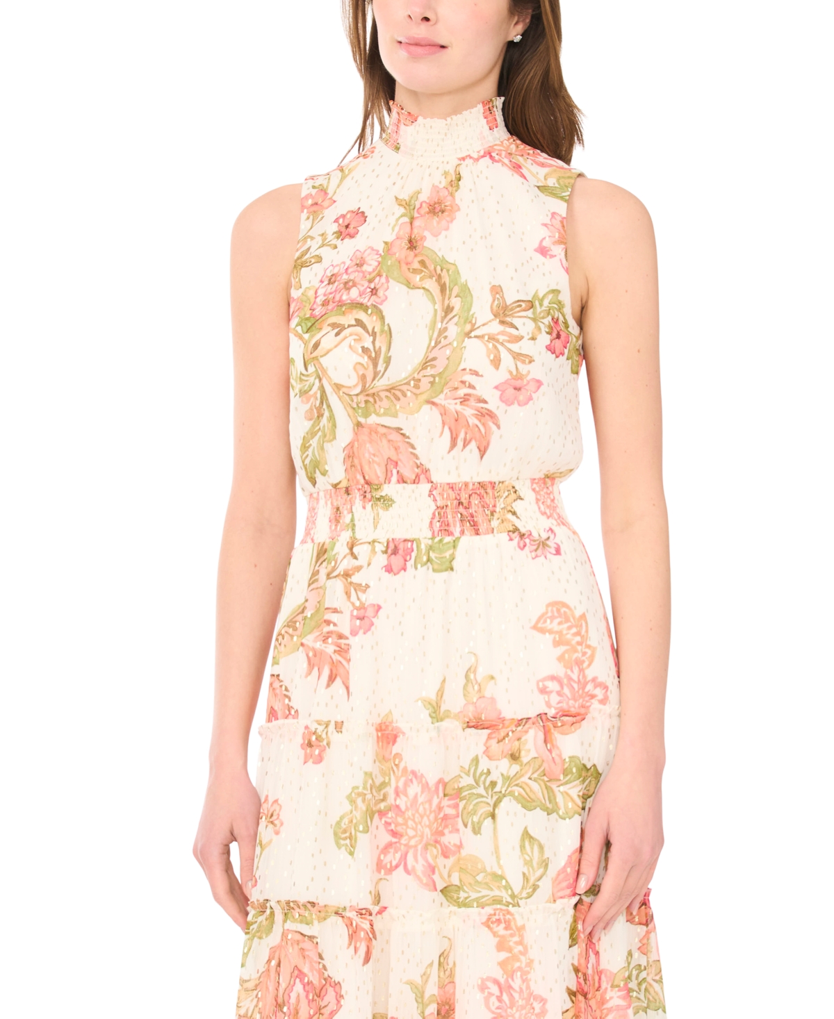 Msk Women's Sleeveless Mock Neck Maxi Dress