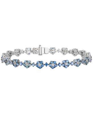 White Sapphire (57/100 ct. t.w.), Sapphire Ombre (5 ct. t.w.) & Diamond (7/20) Bracelet in 14k Vanilla Gold