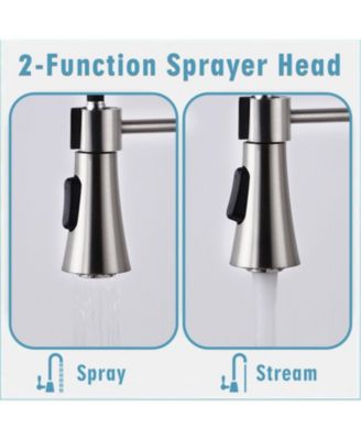 Kitchen Faucet, with Pull Down, Sprayer Single Hole Stainless Steel Sink Faucet, for Farmhouses, RV, Laundry Room, Outdoor, and Campers