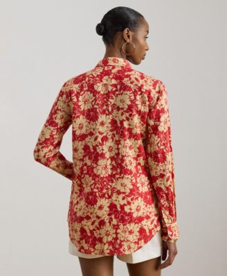 Petite Karrie Relaxed Fit Floral Shirt