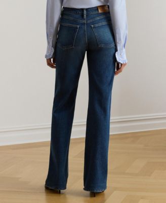 Petite High-Rise Straight Wide-Leg Jeans
