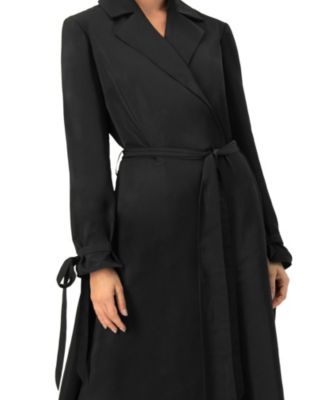 Women's Long Sleeve Wrap Midi Dress