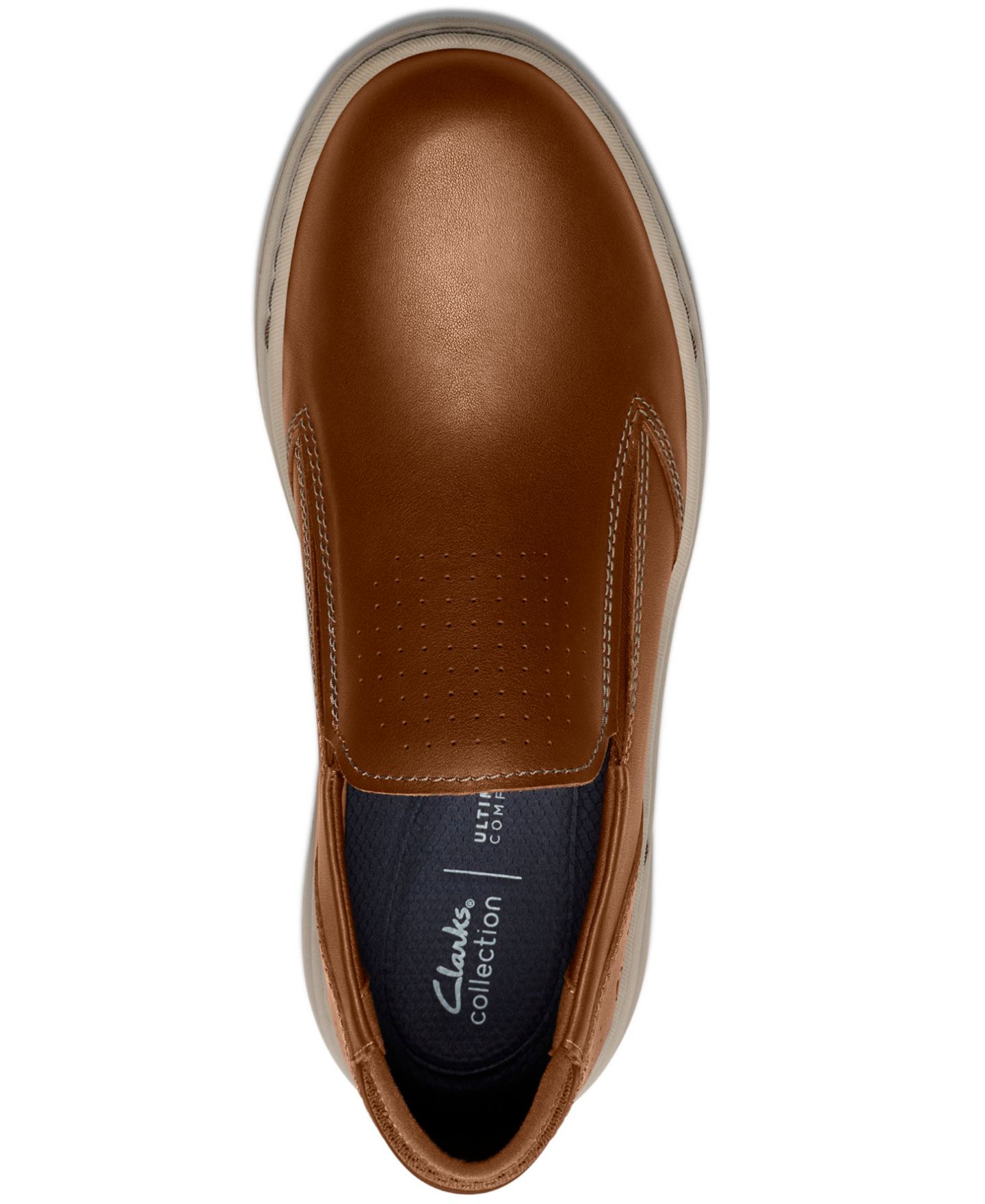 Мужские туфли Clarks Craftwell Round-Toe Slip-On, цвет: Рыжевато-коричневый кожаный — фото 4