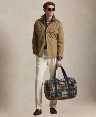 Men's Patchwork Madras Canvas Duffel Bag