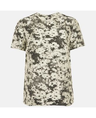 Women's Monochrome Floral Jacquard Blouse