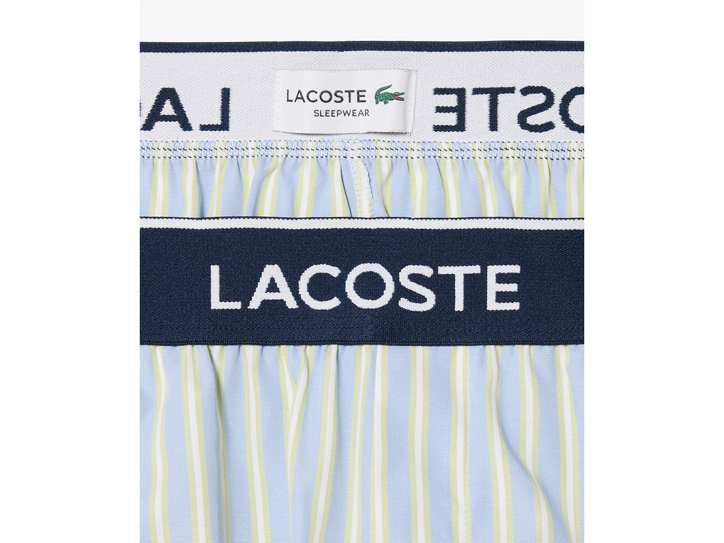 Мужские шорты Lacoste Loungewear Striped Straight-Fit, цвет: Берёзовый белый — фото 3