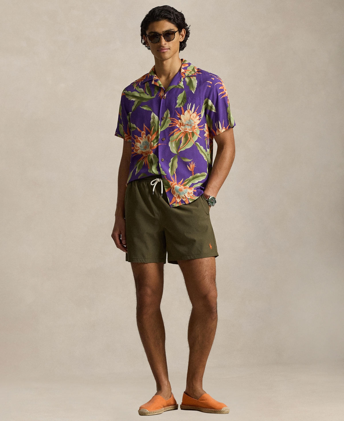 Polo Ralph Lauren Men's 5.75-Inch Traveler Classic Swim Trunk - Canopy Olive