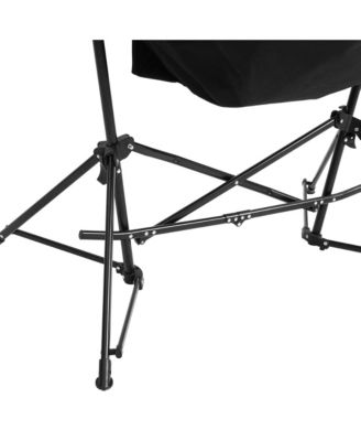 Hammock Camping Chair, Folding Portable Rocking Chair, Aluminum Alloy Adjustable Back Swinging Chair with Pillow Cup Holder, Recliner