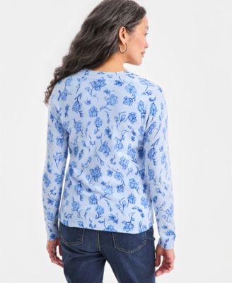 Women's Printed Button-Front Cardigan