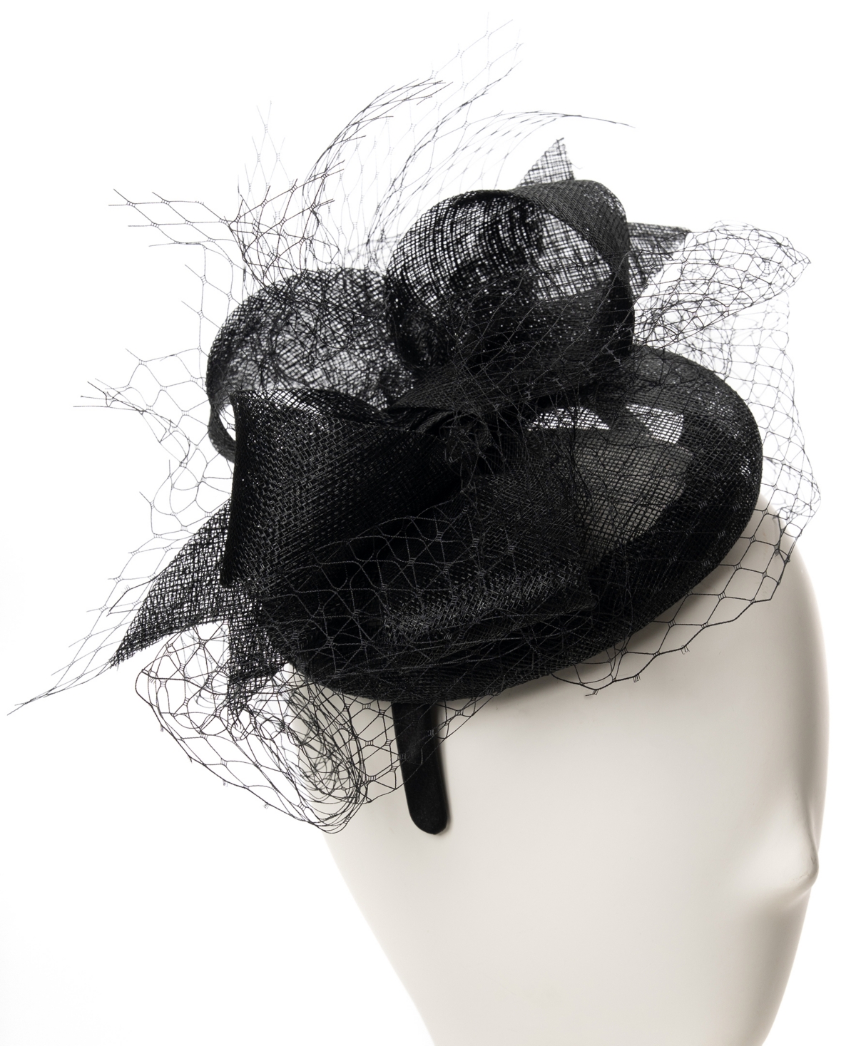 August Hats Sinamay Bow Net Fascinator Hat
