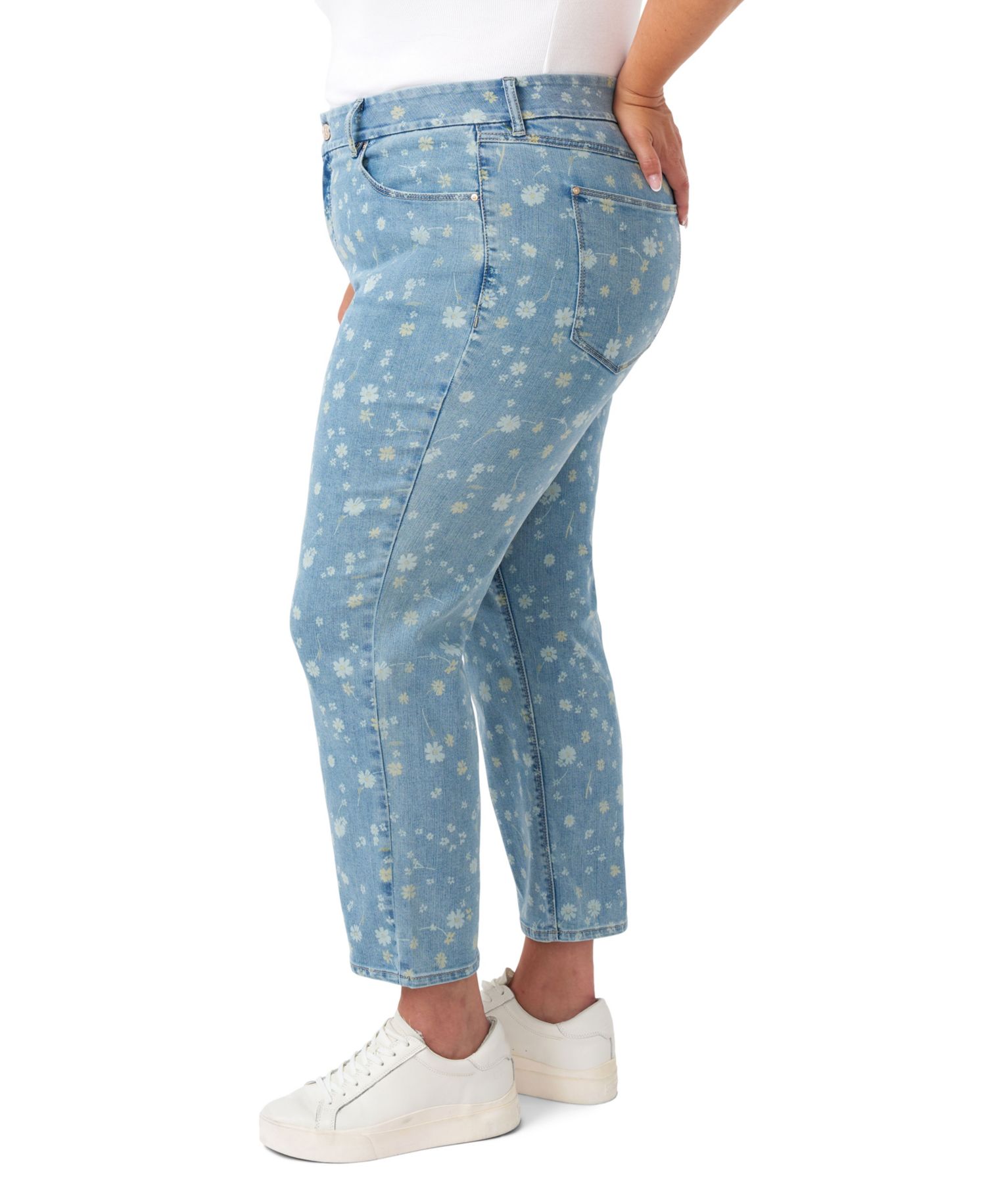 Plus Size Tummyless Ankle Straight Jeans