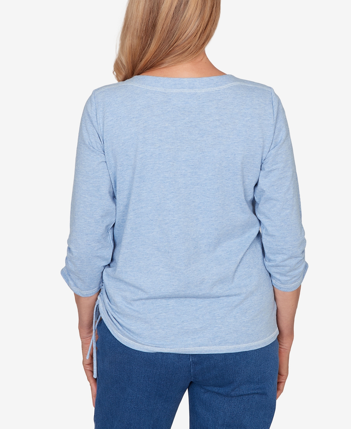 Alfred Dunner Petite Austin Floral Diamond Embroidered Knit Top