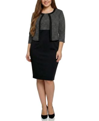Women's 3/4-Sleeve Jacket and Dress Set