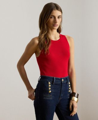 Lauren Ralph Lauren - Petite Shilcant Rib-Knit Sleeveless Sweater